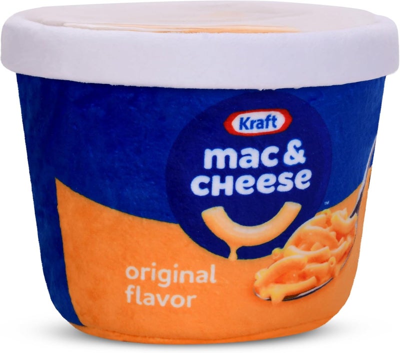 iscream طقم وسائد كرافت ماكاروني وجبنة 6.5" × 6" مع 4 وسائد ماكاروني محشوة صغيرة - عبوة ميكروويف - Image 4